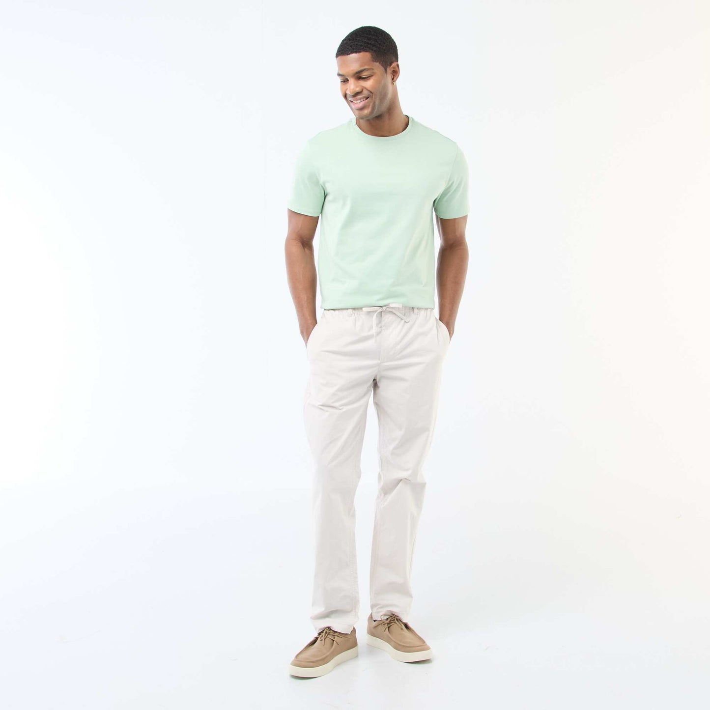 Round-neck cotton T-shirt GREEN