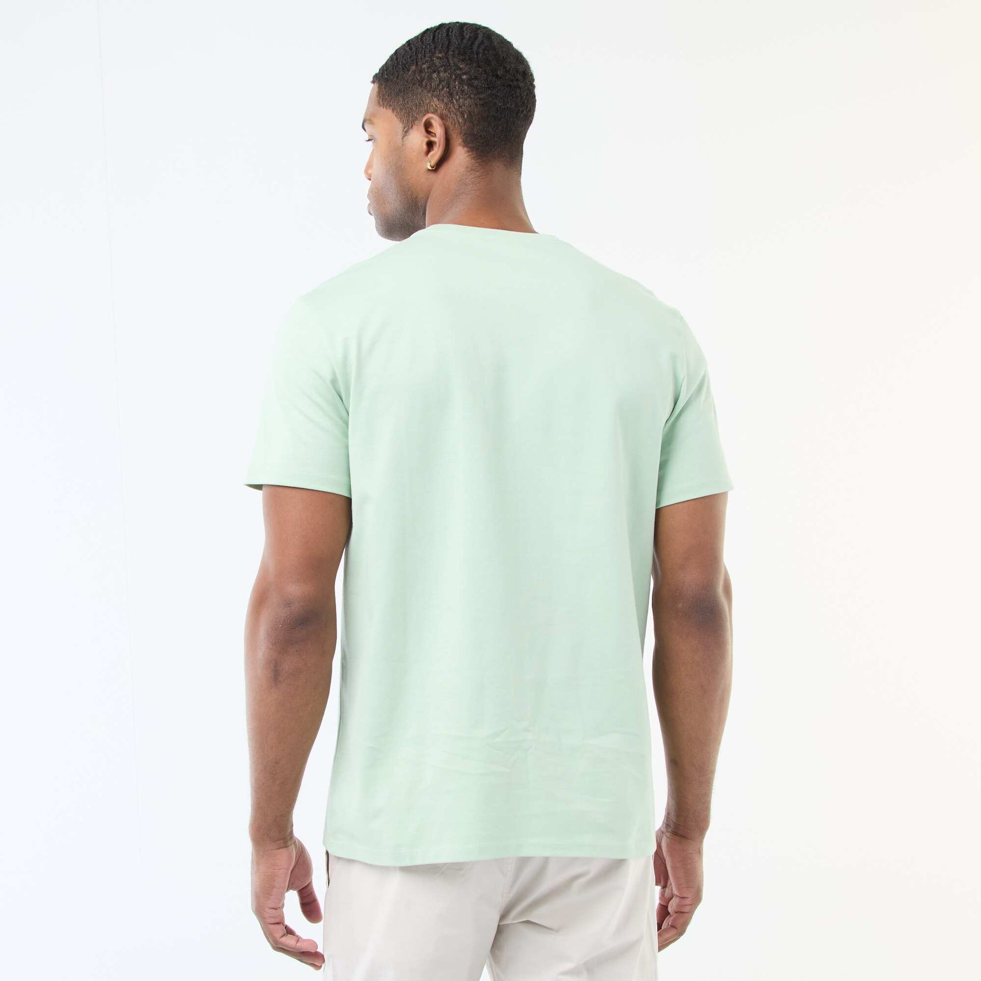 Round-neck cotton T-shirt GREEN