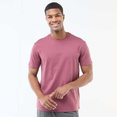 Round-neck cotton T-shirt PINK