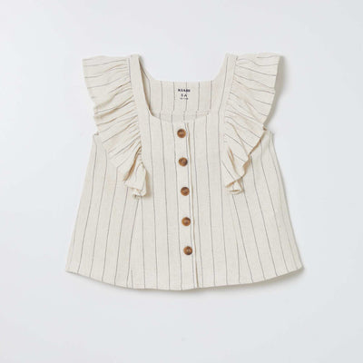 Light ruffled top BEIGE
