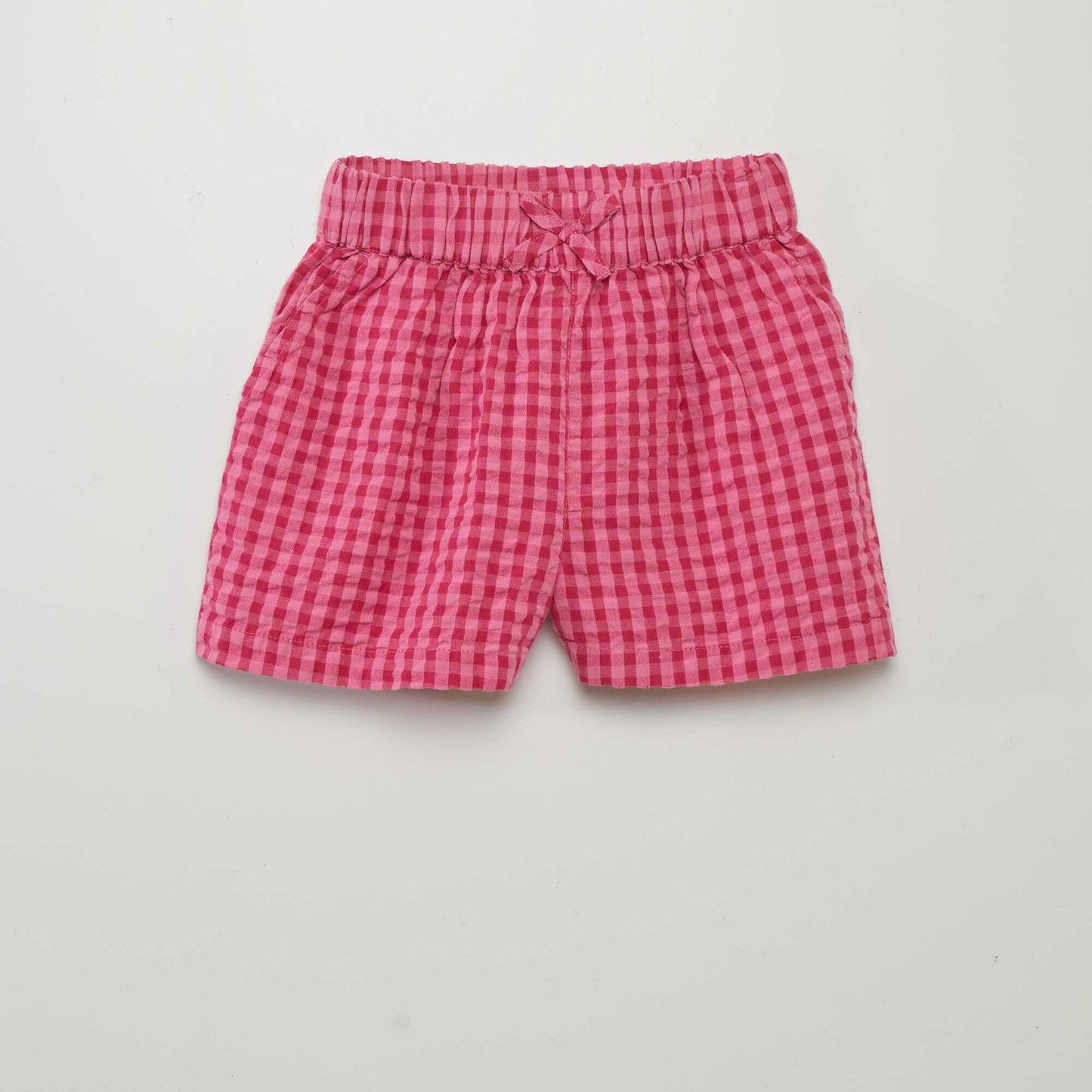 Checked waffled shorts PINK