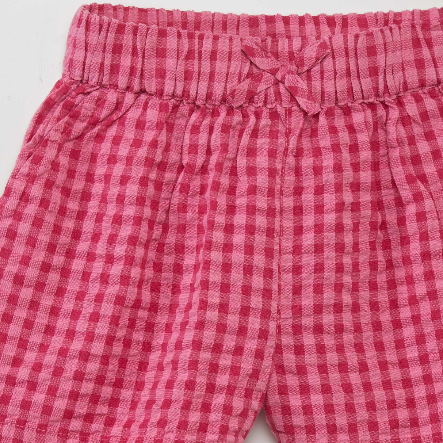 Checked waffled shorts PINK