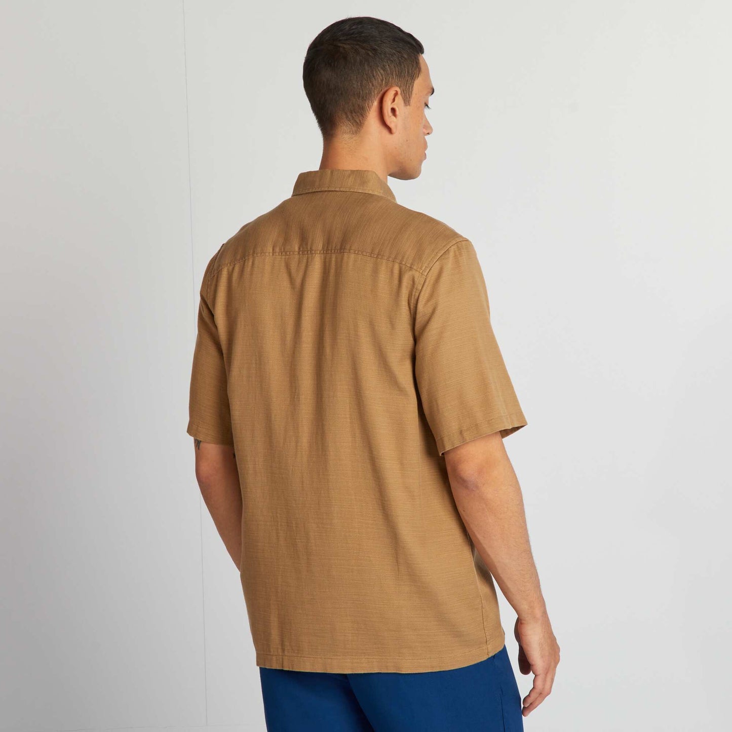 Plain short-sleeved shirt BEIGE