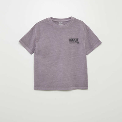 Short-sleeved T-shirt with a rock festival vibe PURPLE
