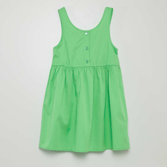 Sleeveless dress with opening at the back GREEN