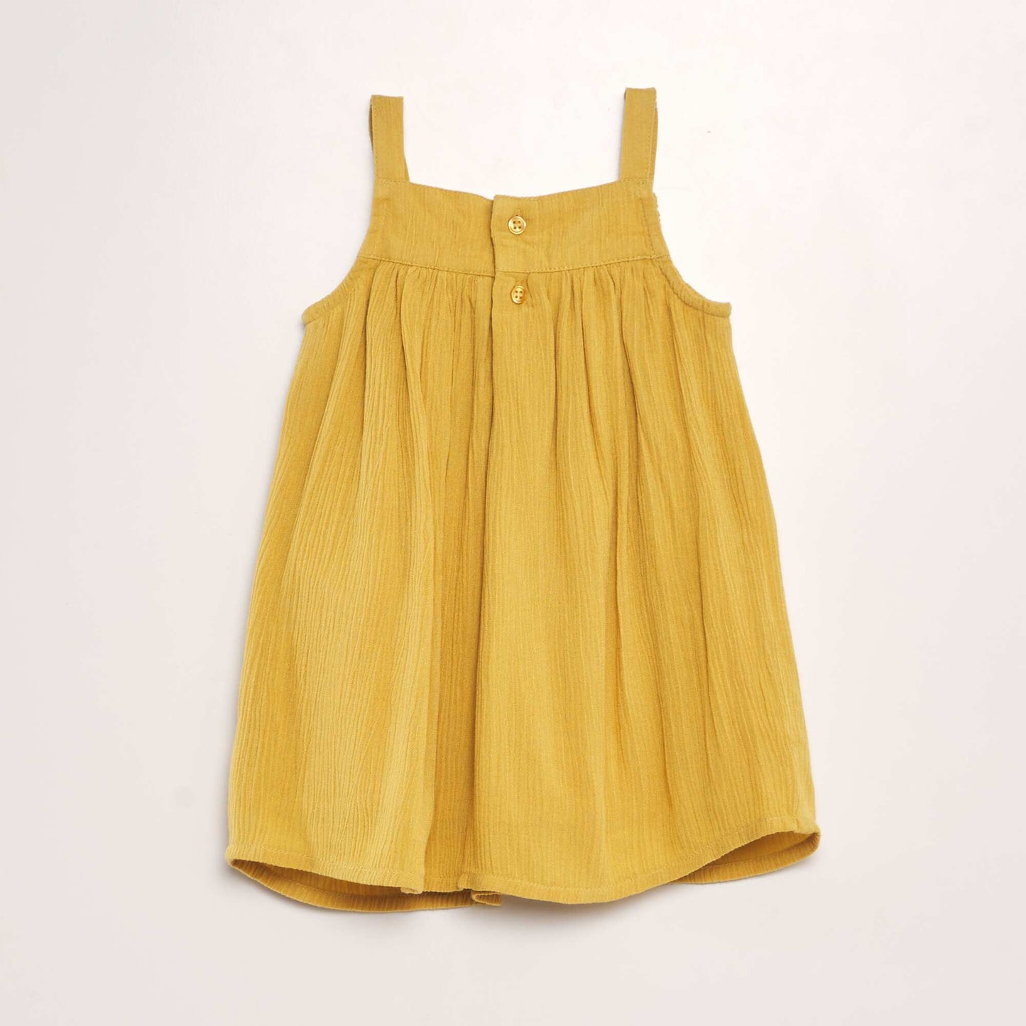 Flared dress with embroidery YELLOW