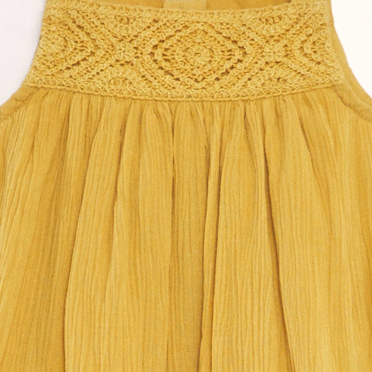 Flared dress with embroidery YELLOW