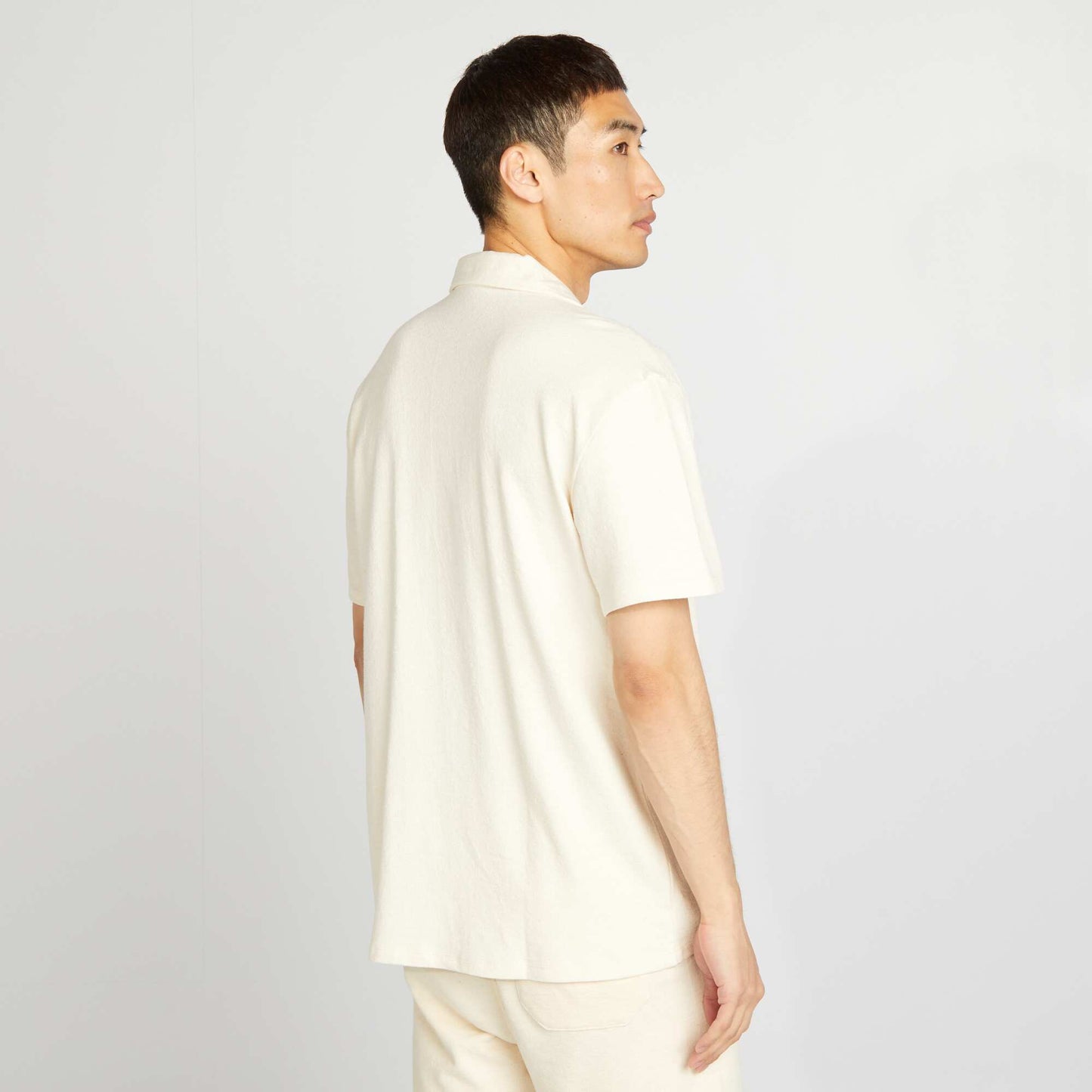 Short-sleeved shirt with polo collar WHITE