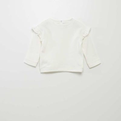 Ruffled sweatshirt WHITE