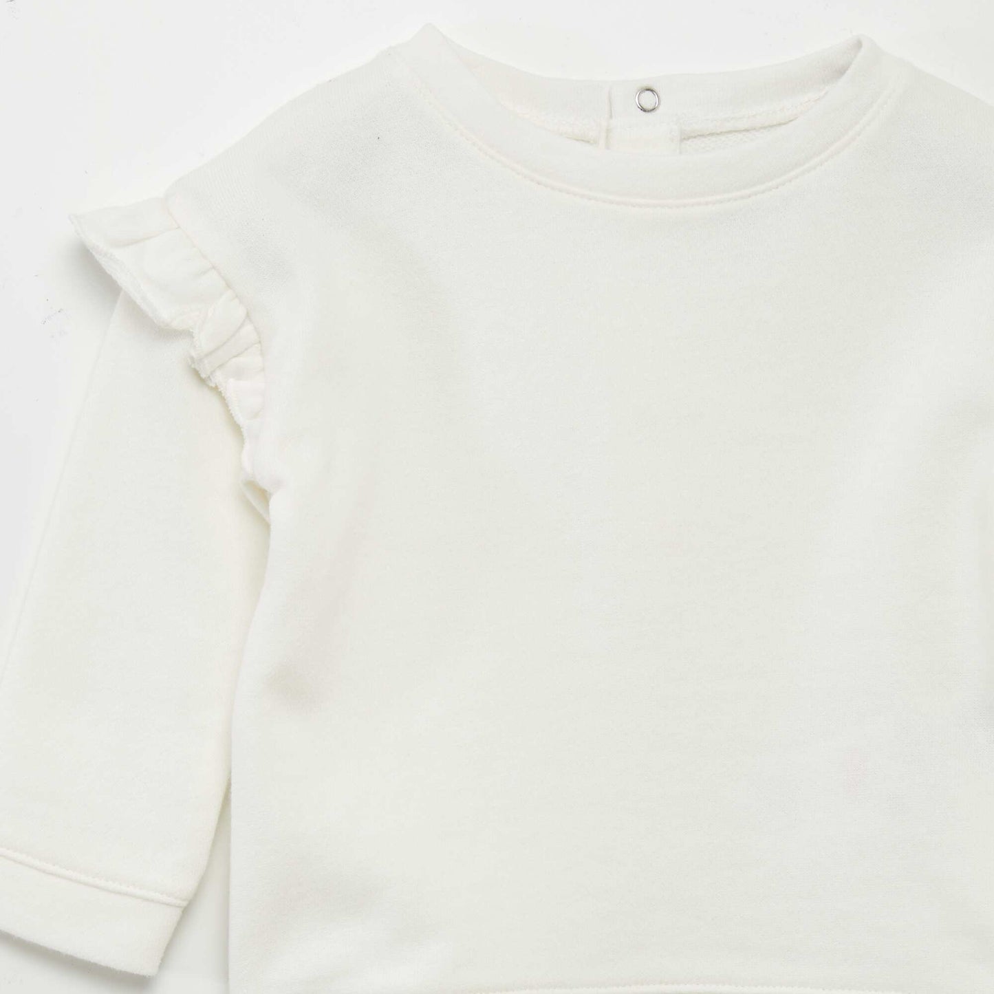 Ruffled sweatshirt WHITE