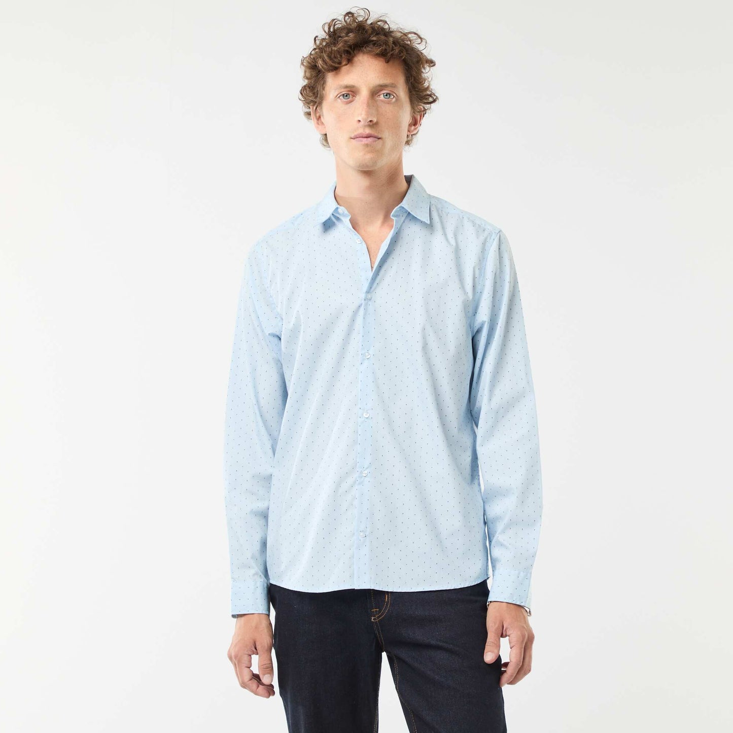 Regular fit polka dot shirt BLUE