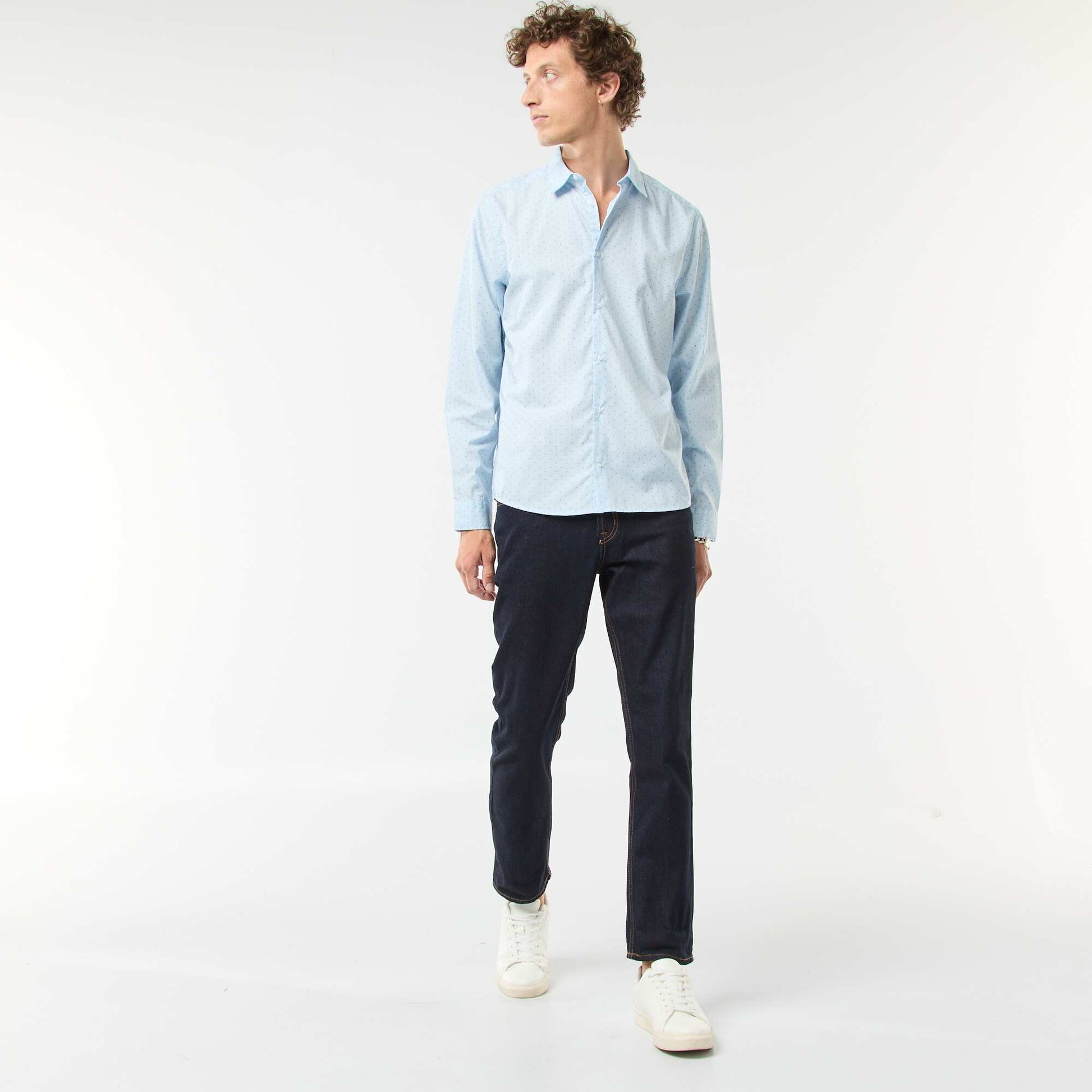 Regular fit polka dot shirt BLUE