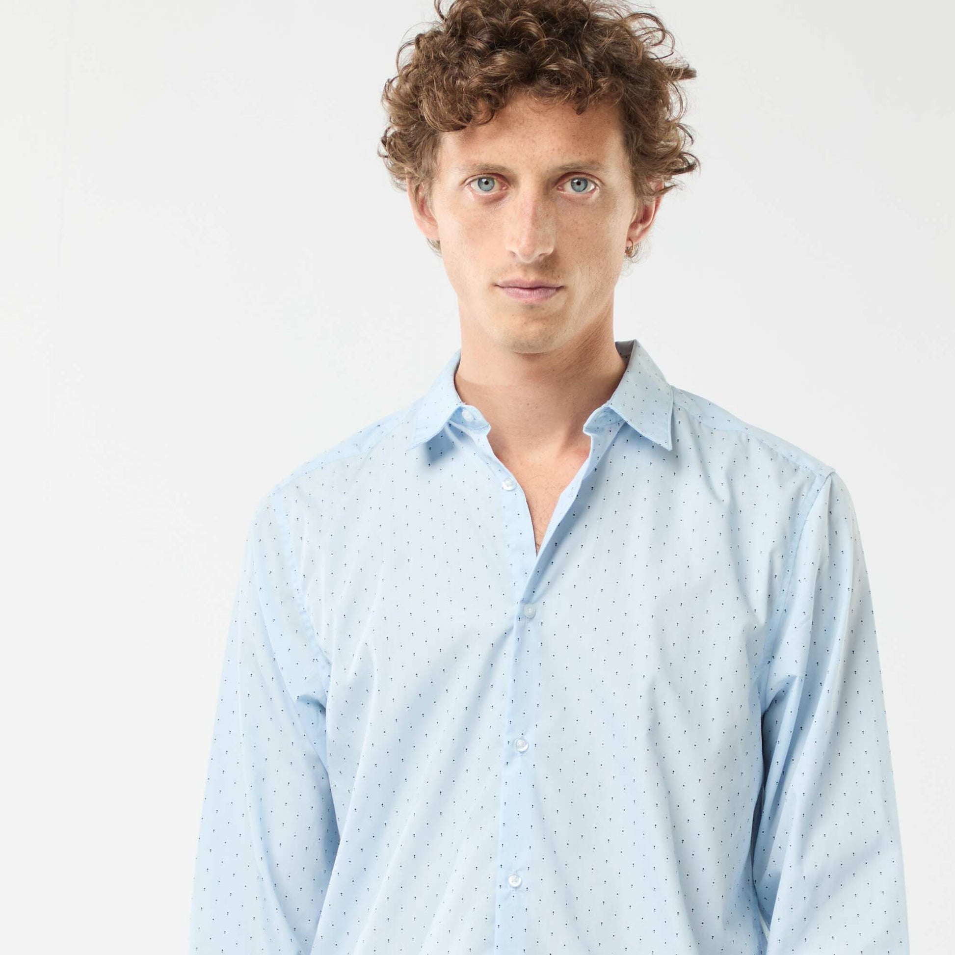 Regular fit polka dot shirt BLUE