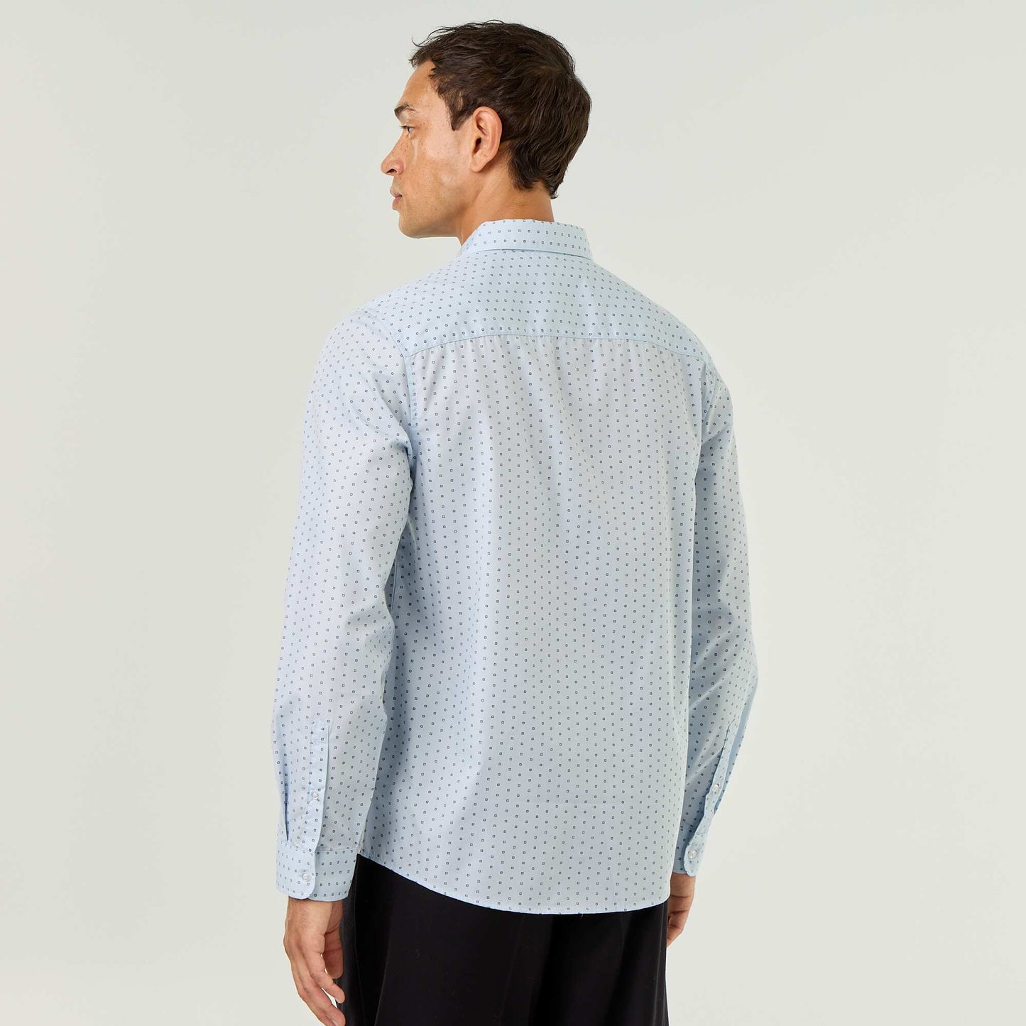 Polka Dot Straight/Regular Fit Shirt BLUE