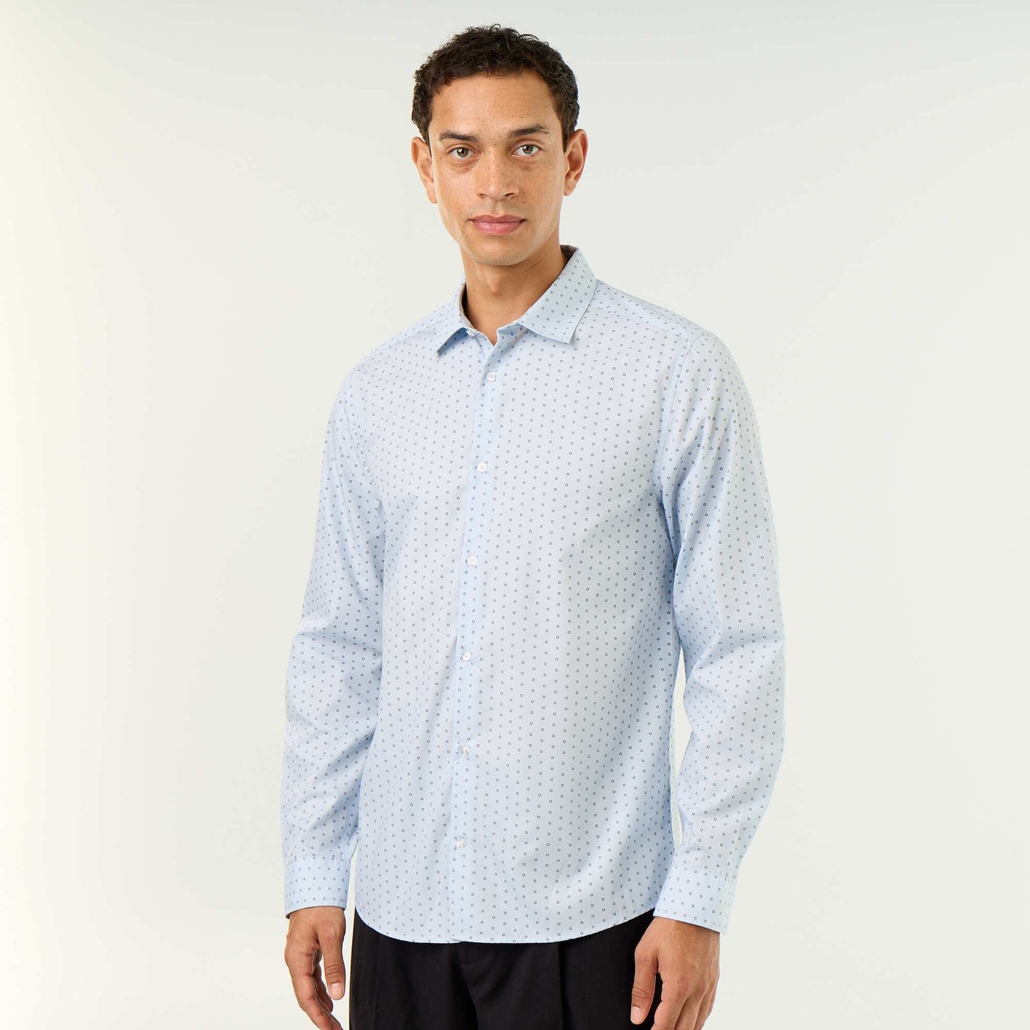 Polka Dot Straight/Regular Fit Shirt BLUE