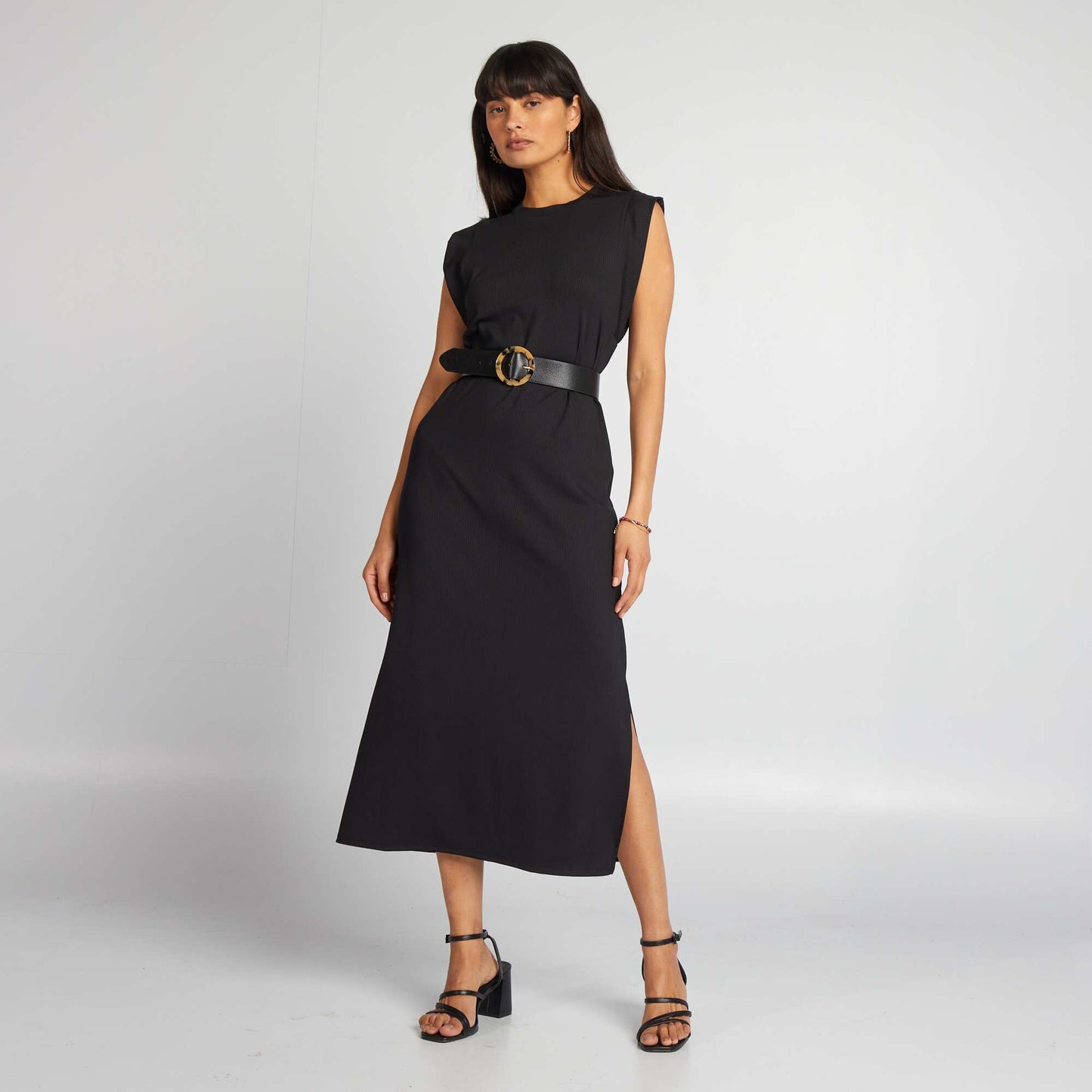 Midi T-shirt dress black