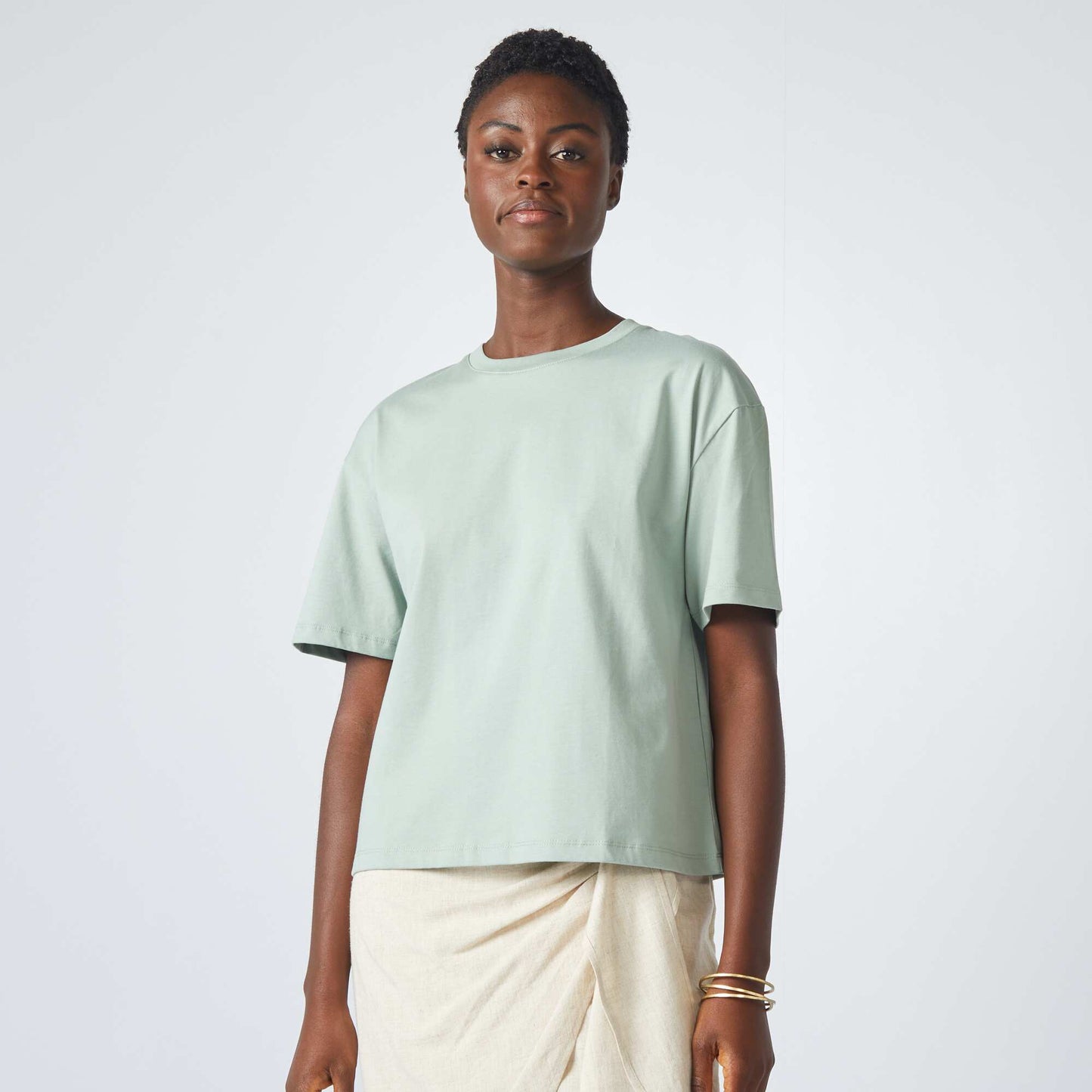 Oversized round neck T-shirt GREEN