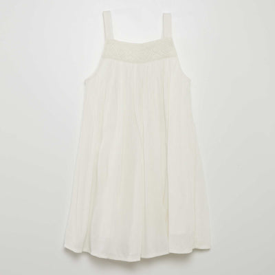 Flowing crepe dress WHITE