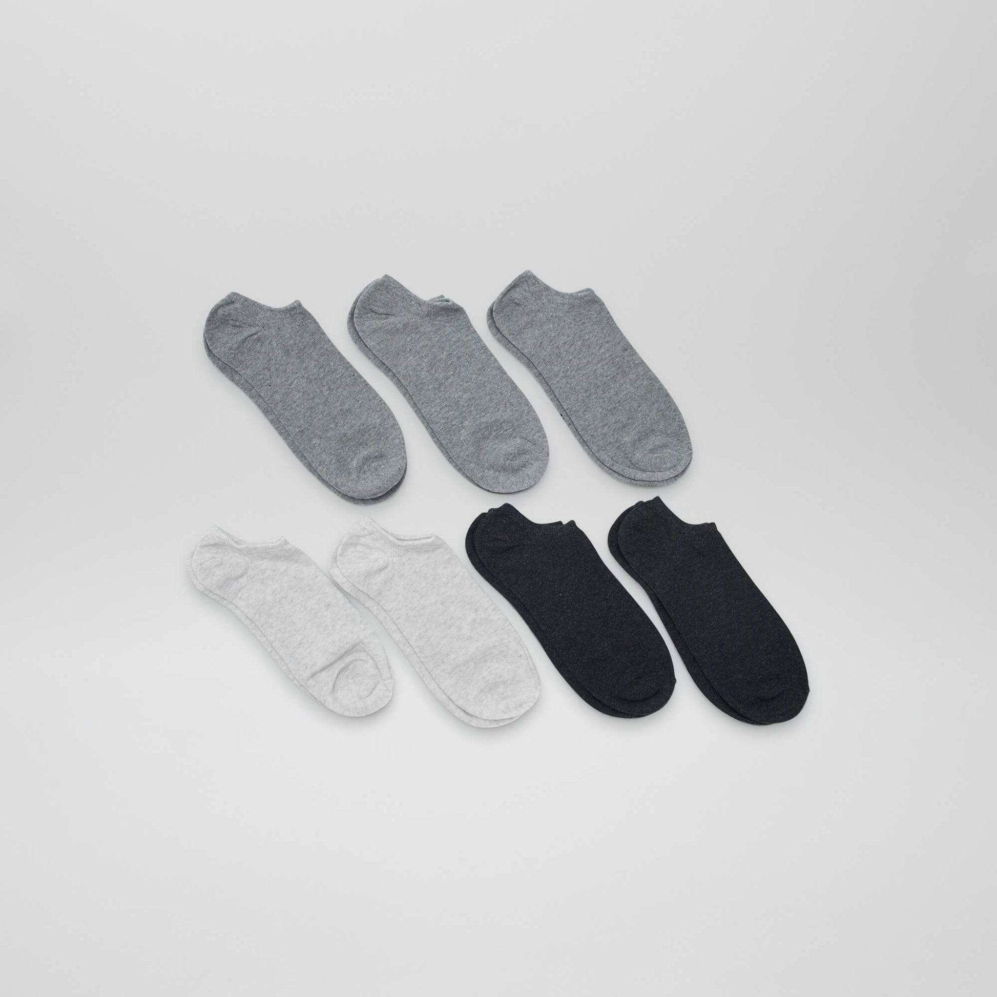 Pack of 7 Invisible Socks GREY