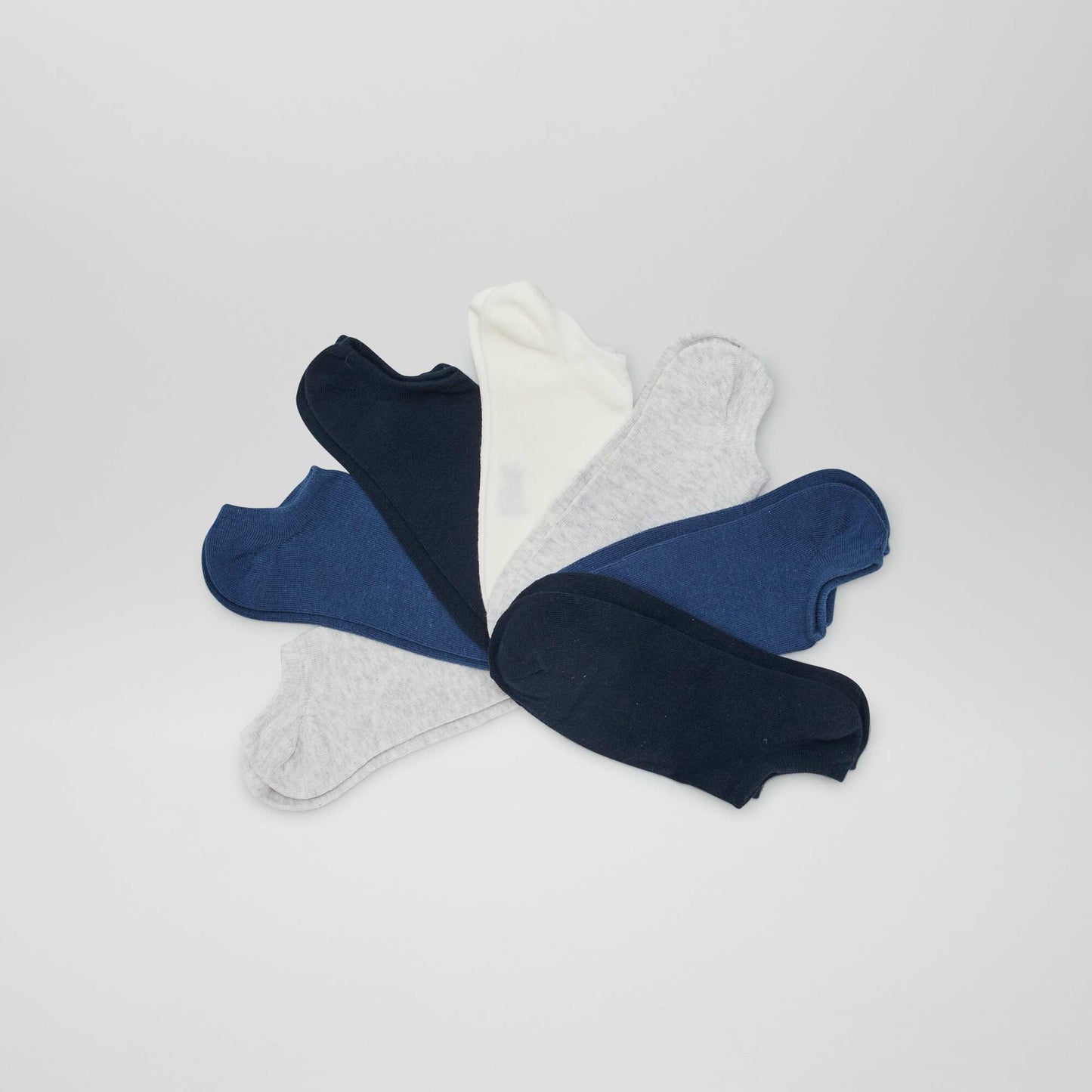 Pack of 7 Invisible Socks BLUE