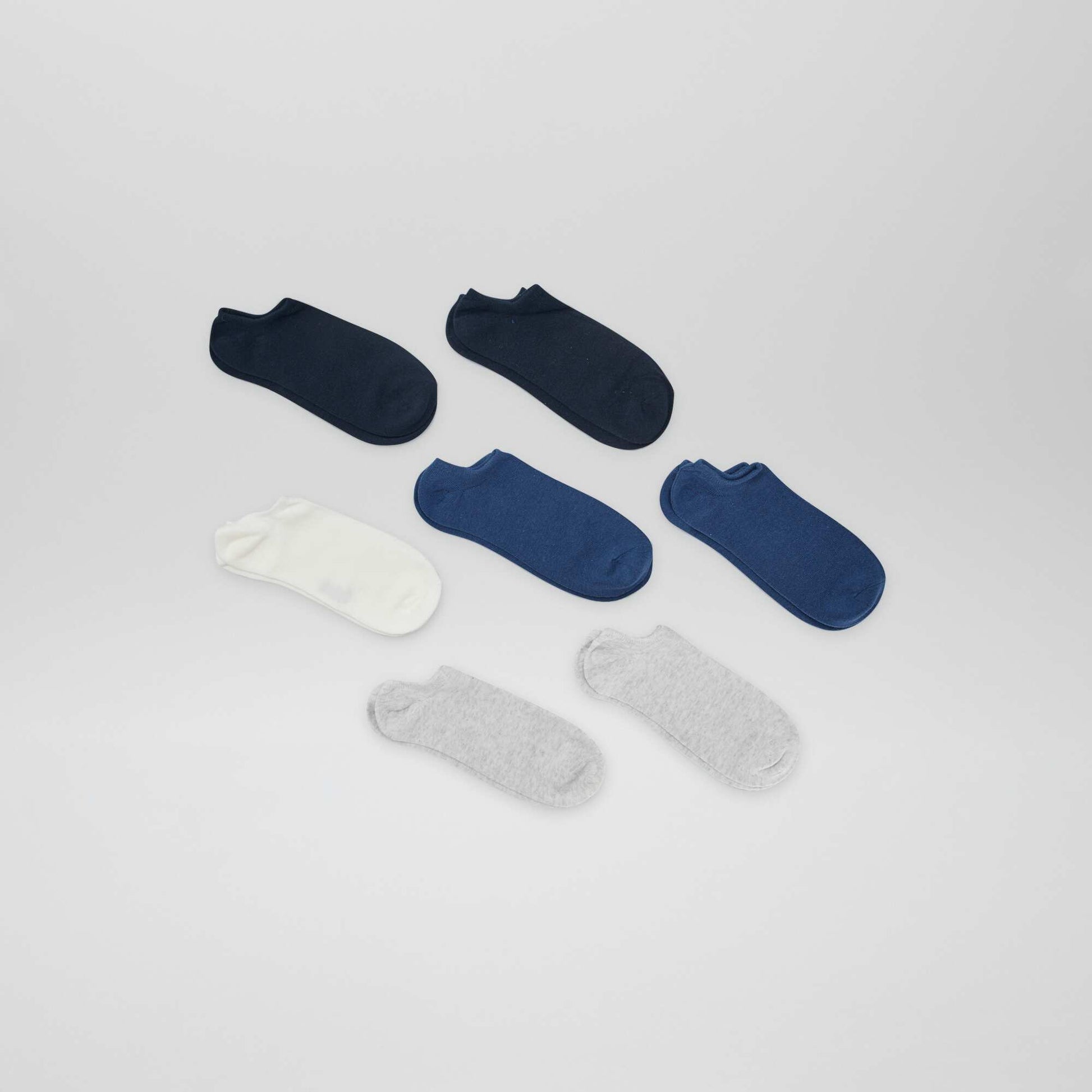 Pack of 7 Invisible Socks BLUE