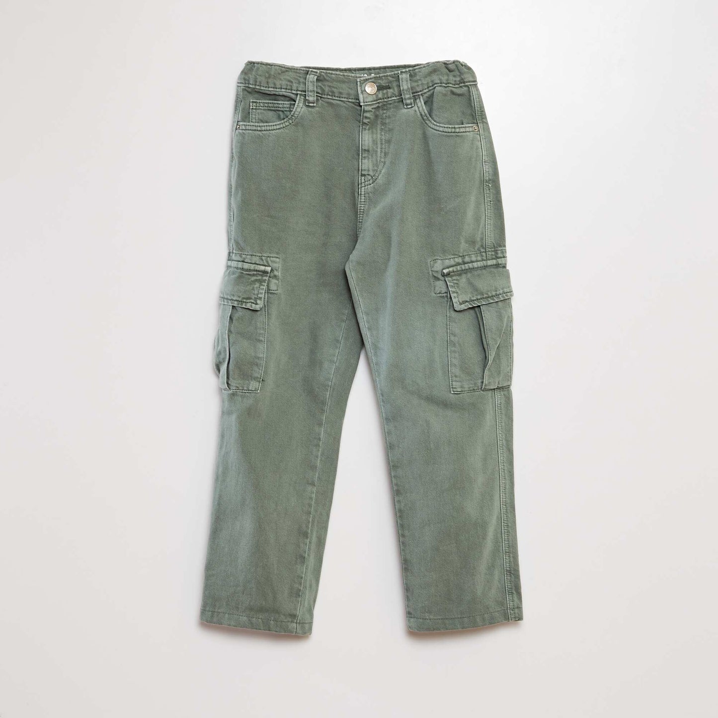 Straight-leg jeans with side pockets GREEN