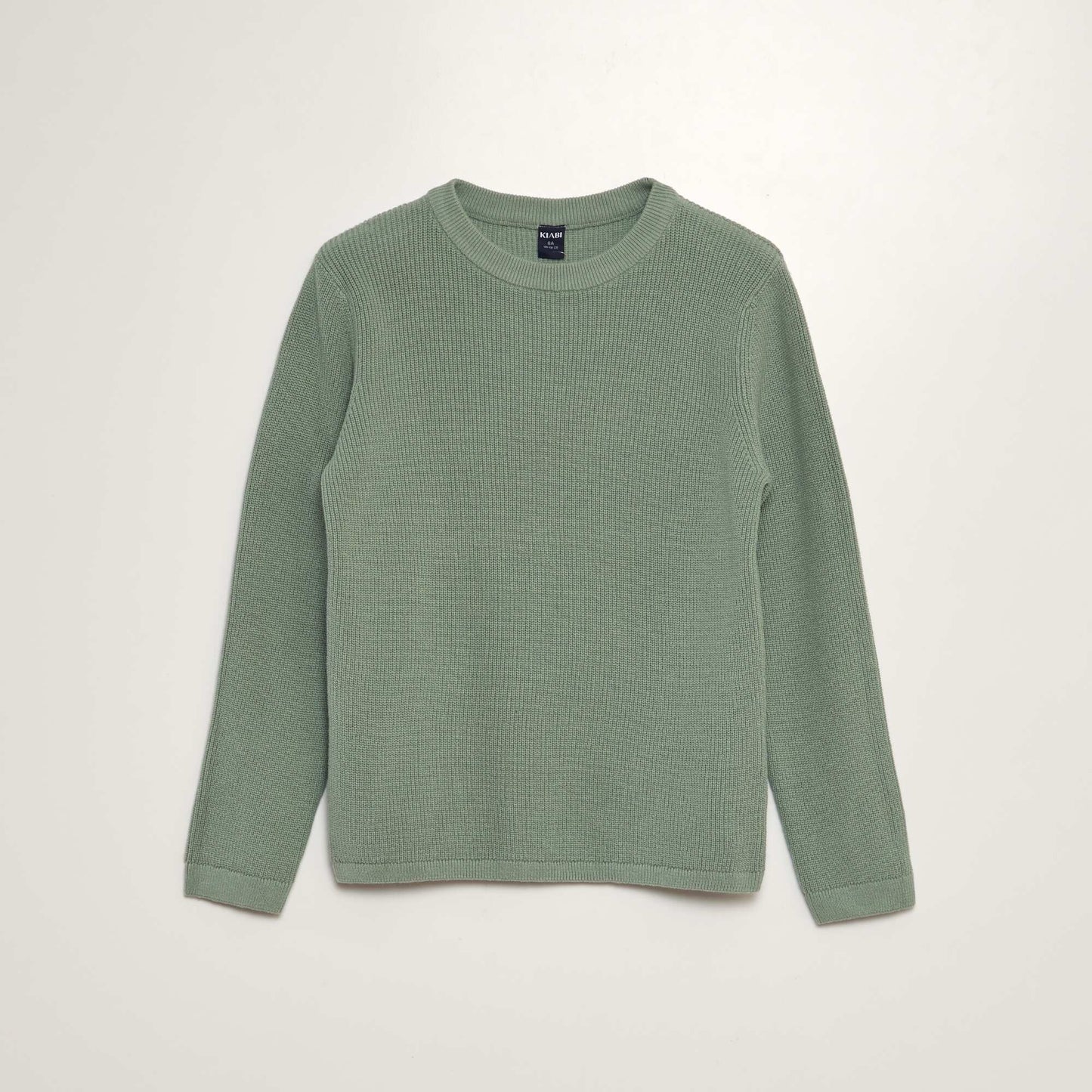 Round-neck knit sweater BLUE