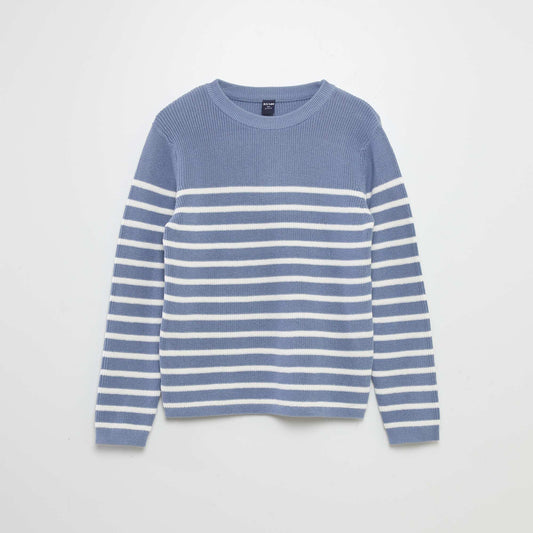 Striped knit sweater BLUE