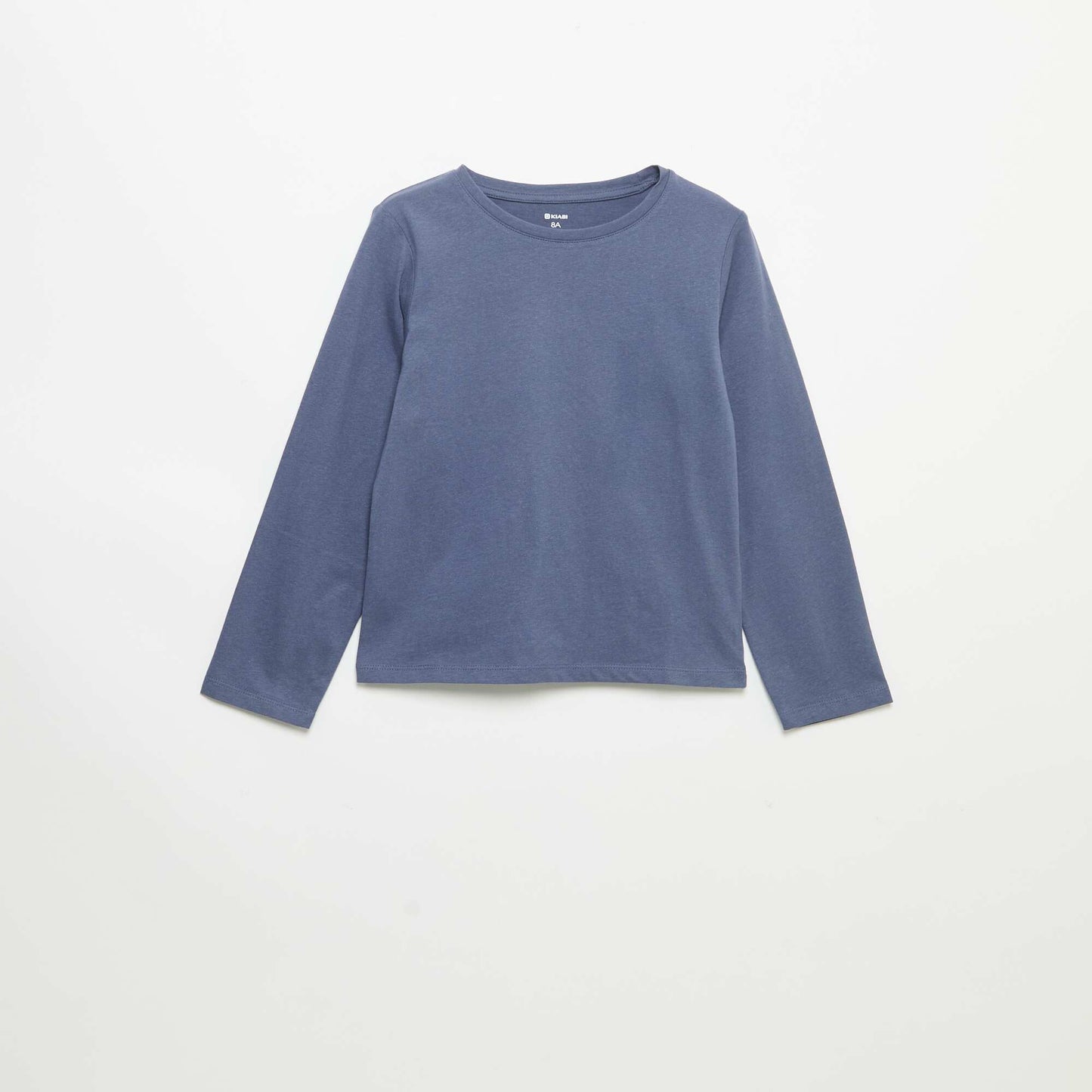 Plain long-sleeved T-shirt BLUE