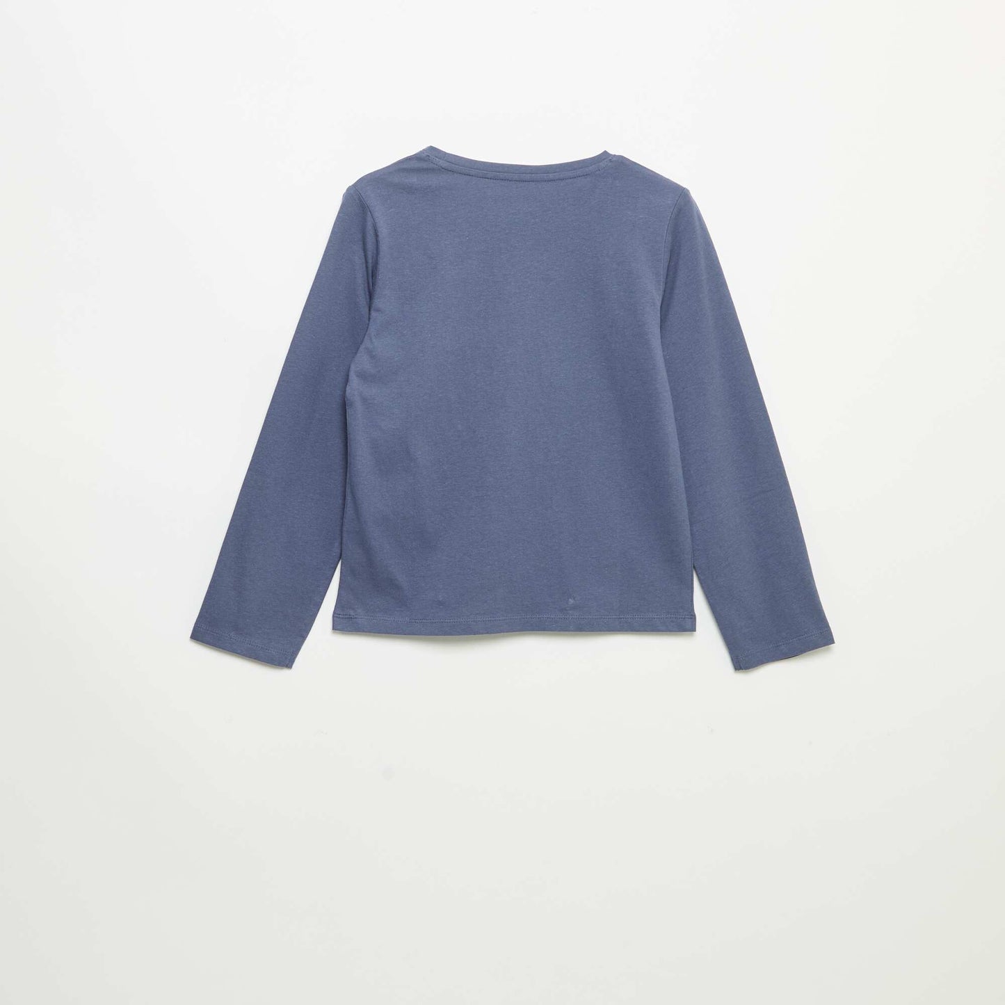 Plain long-sleeved T-shirt BLUE