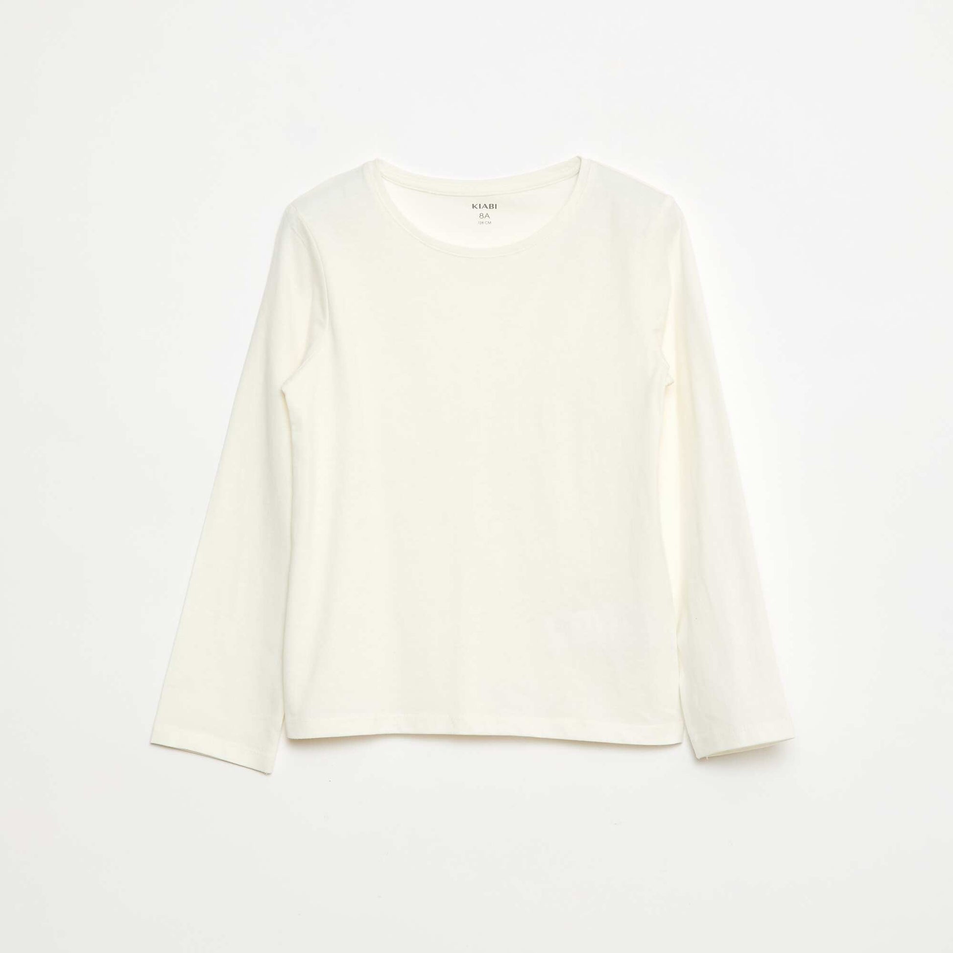 Plain T-shirt with gathered shoulders WHITE