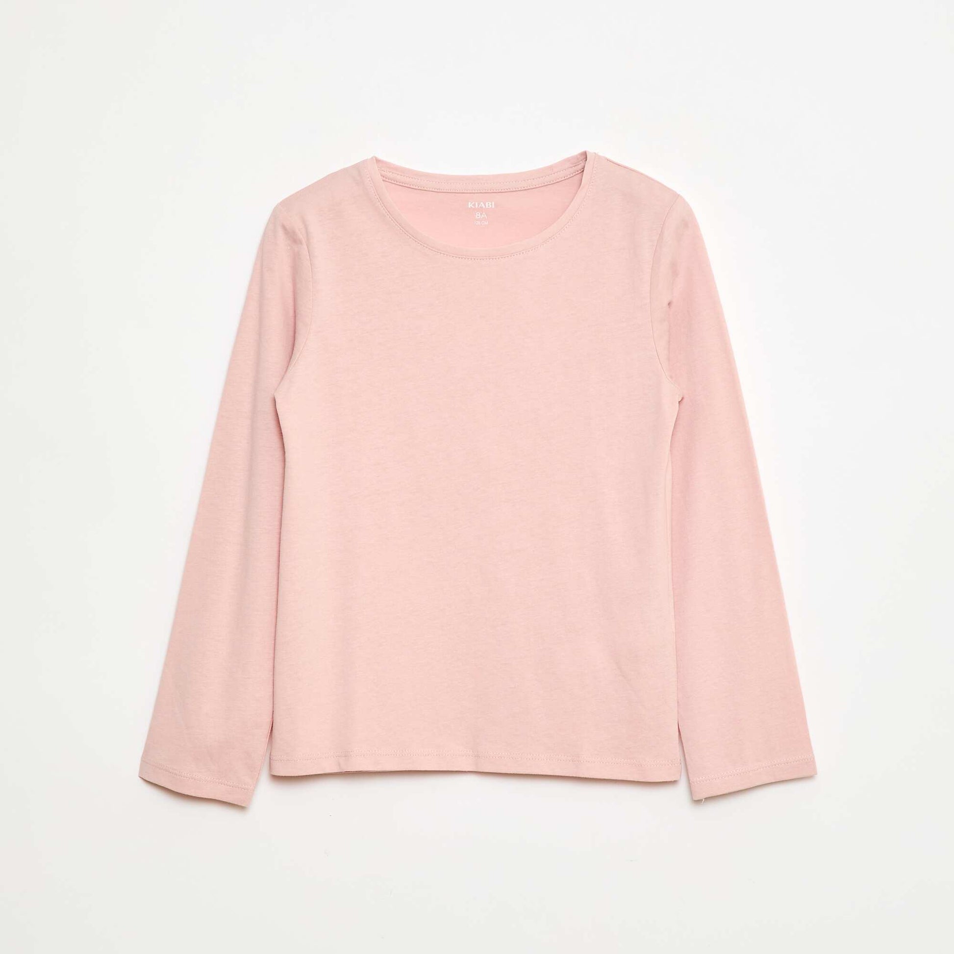Plain T-shirt with gathered shoulders PINK