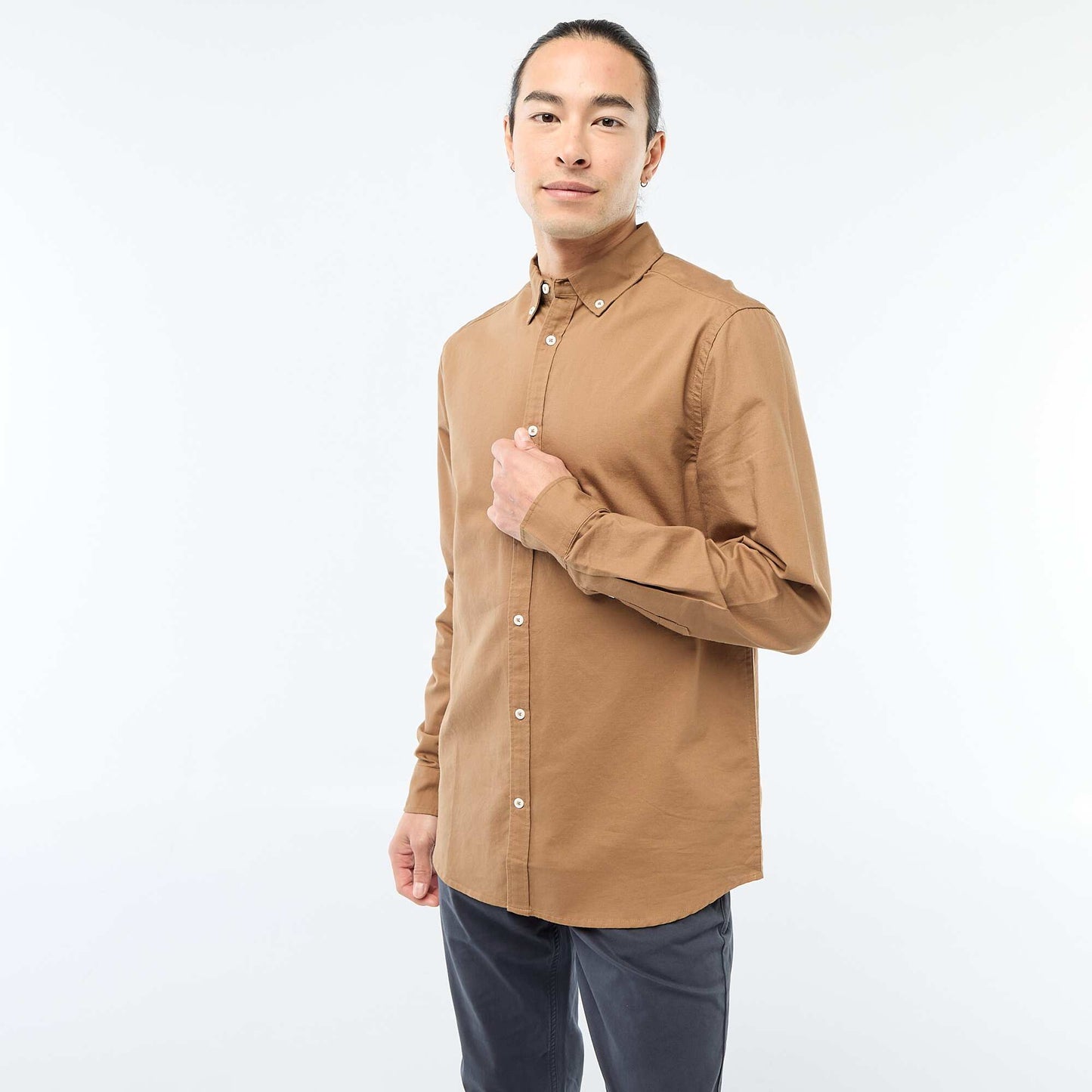 Regular-fit Oxford shirt BROWN