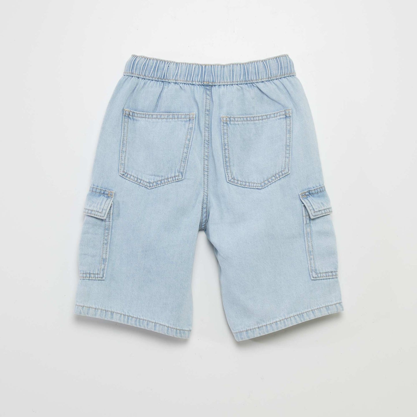 Denim Bermuda shorts with flap pockets BLUE