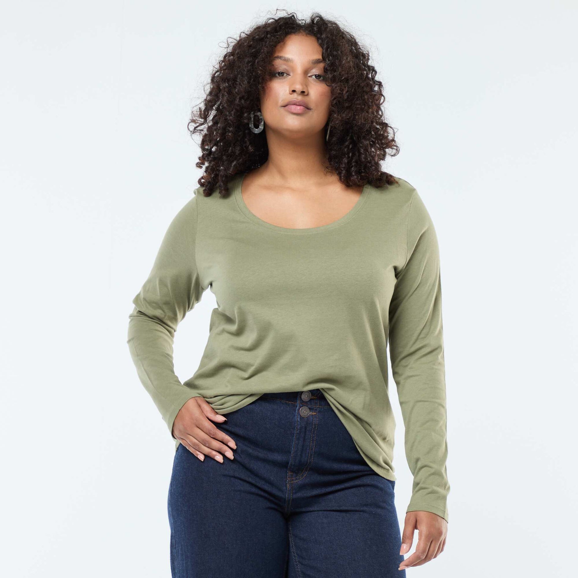Plain Jersey Long-Sleeve T-shirt GREEN
