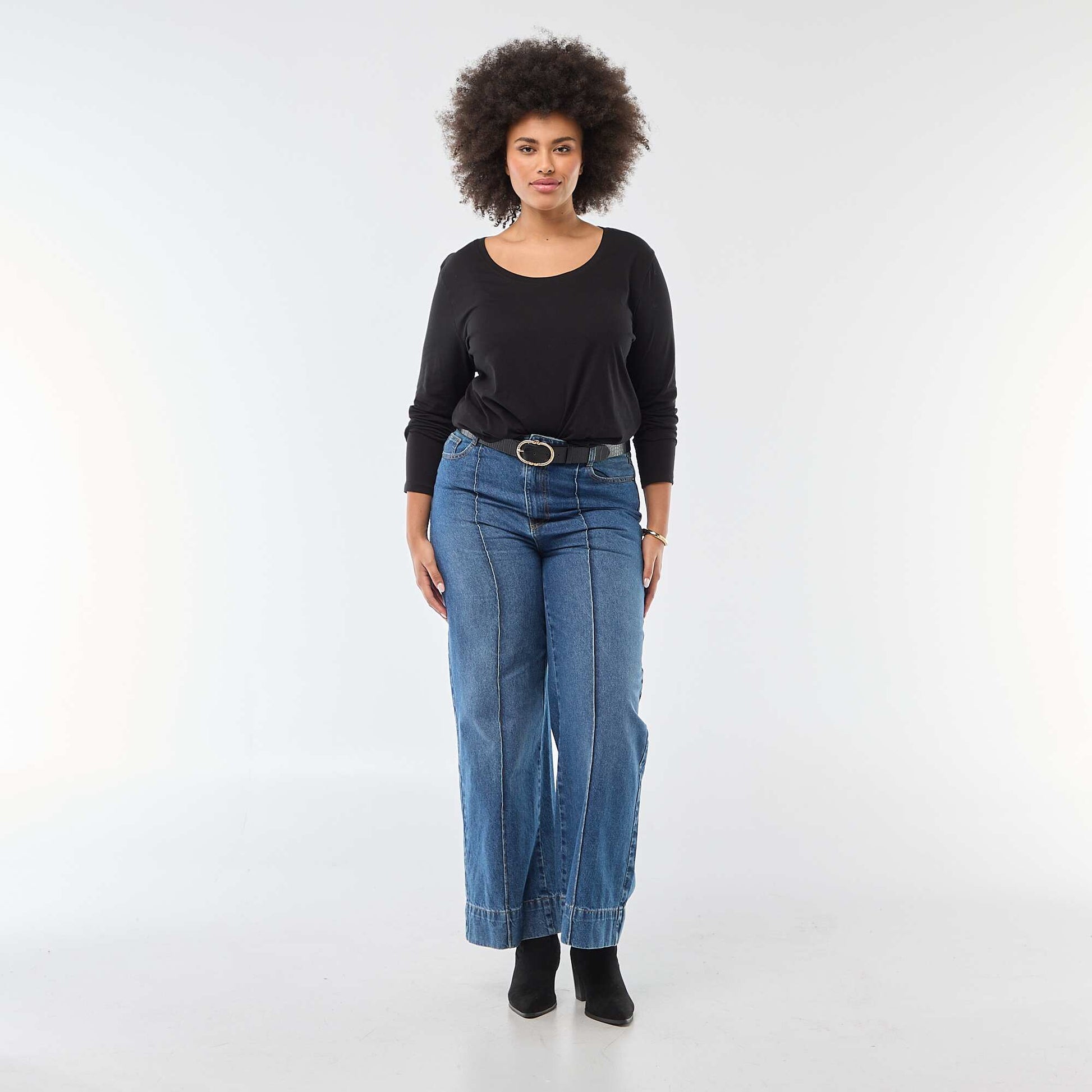 Plain Jersey Long-Sleeve T-shirt BLACK
