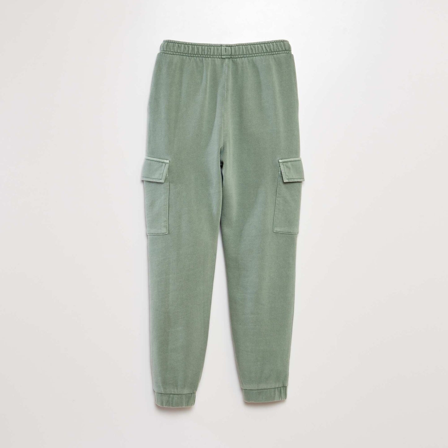 Sweatshirt fabric trousers with pockets GREEN