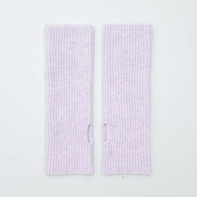 Knitted cuff-style fingerless gloves PURPLE