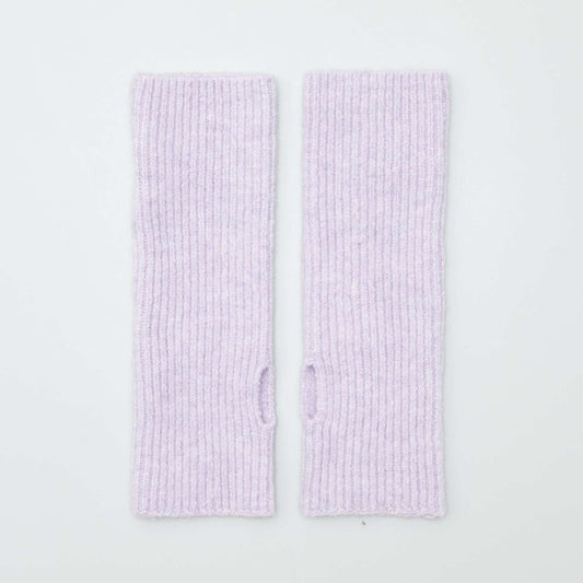 Knitted cuff-style fingerless gloves PURPLE