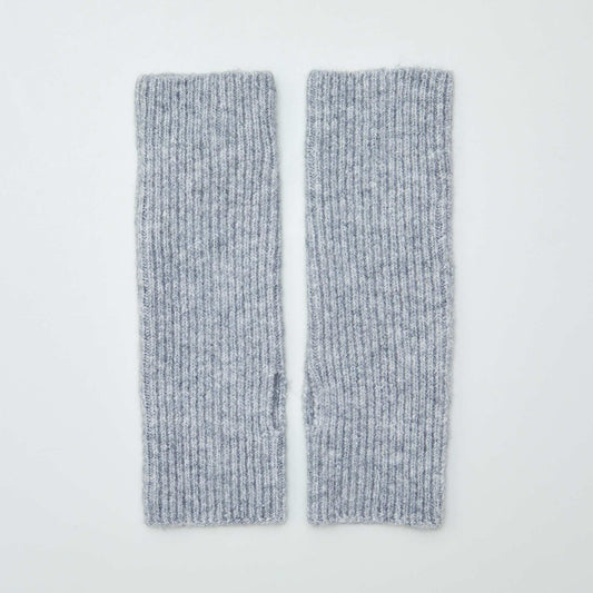 Knitted cuff-style fingerless gloves GREY