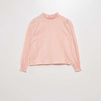 Long-sleeved cotton T-shirt PINK