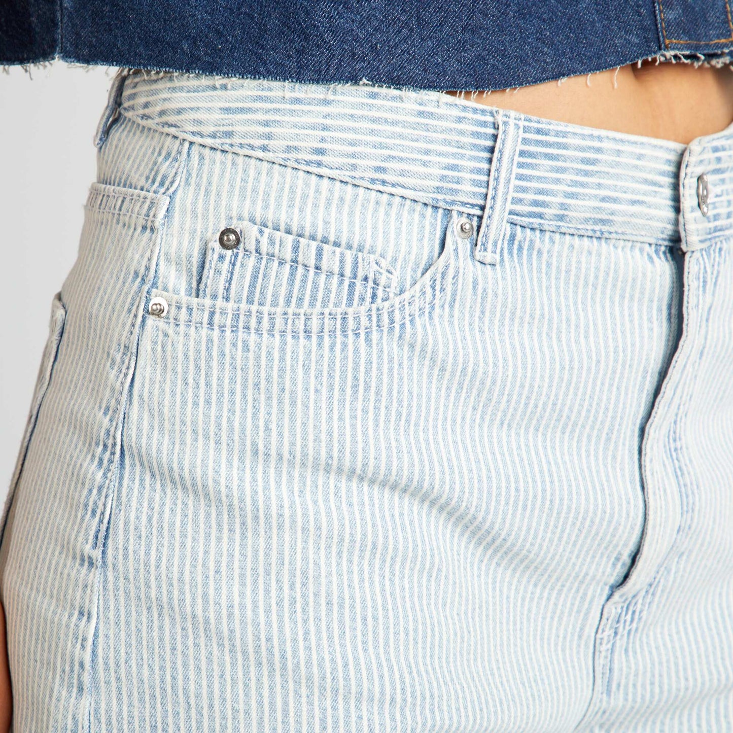 Carpenter-style denim shorts BLUE