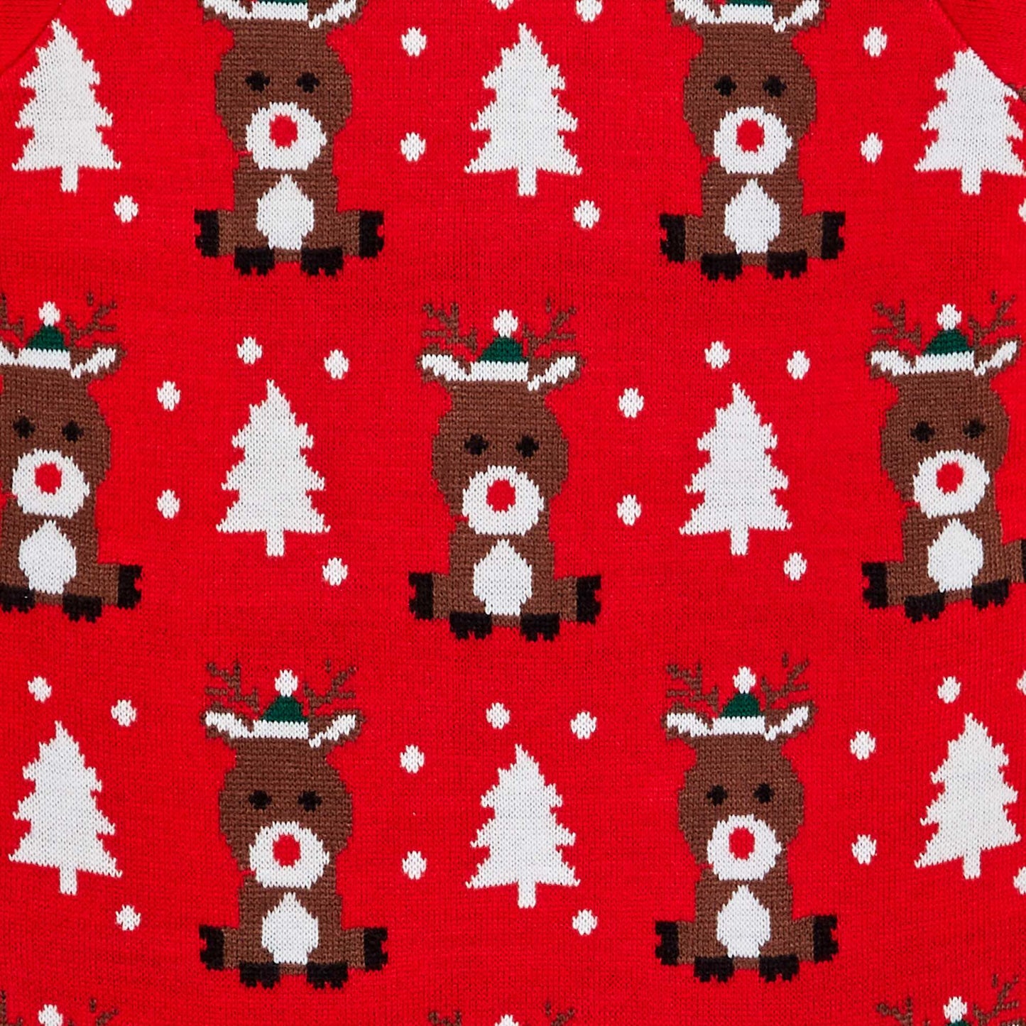 Christmas tree and reindeer jumper dress RED