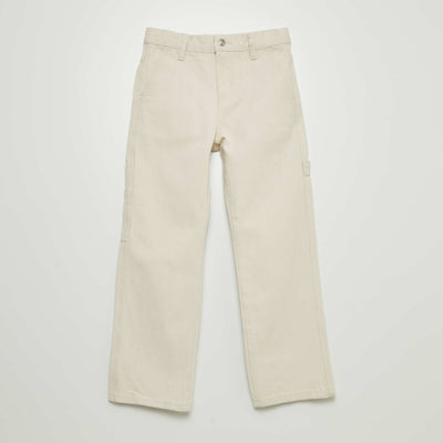 Undyed twill trousers WHITE