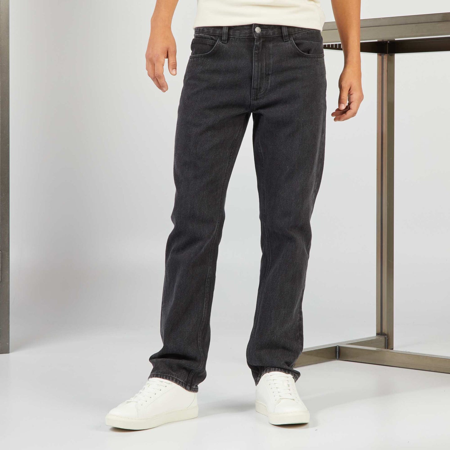 5-pocket straight-leg jeans GREY