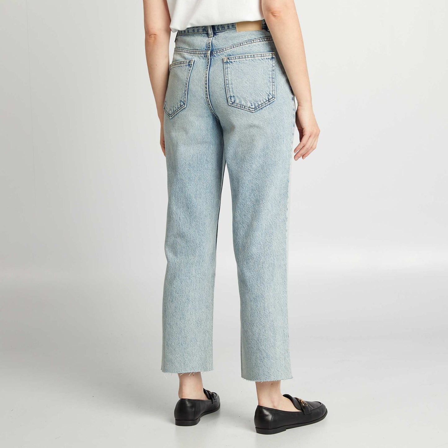 Straight-leg cotton jeans BLUE