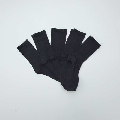 5-Pack of Tall Knitted Socks BLACK