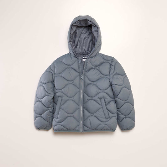 Quilted padded jacket with hood BLUE