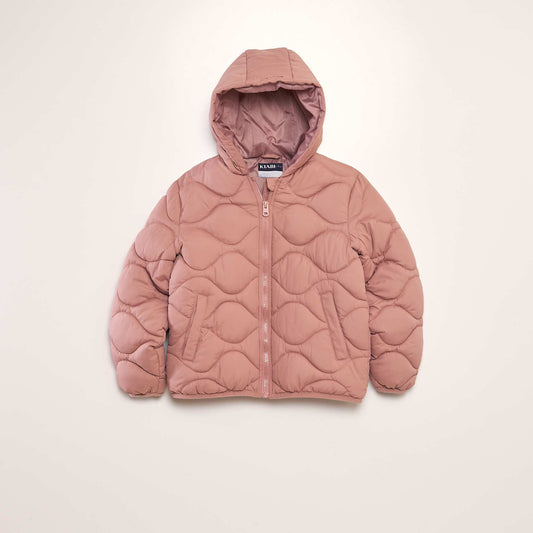 Quilted padded jacket with hood PINK