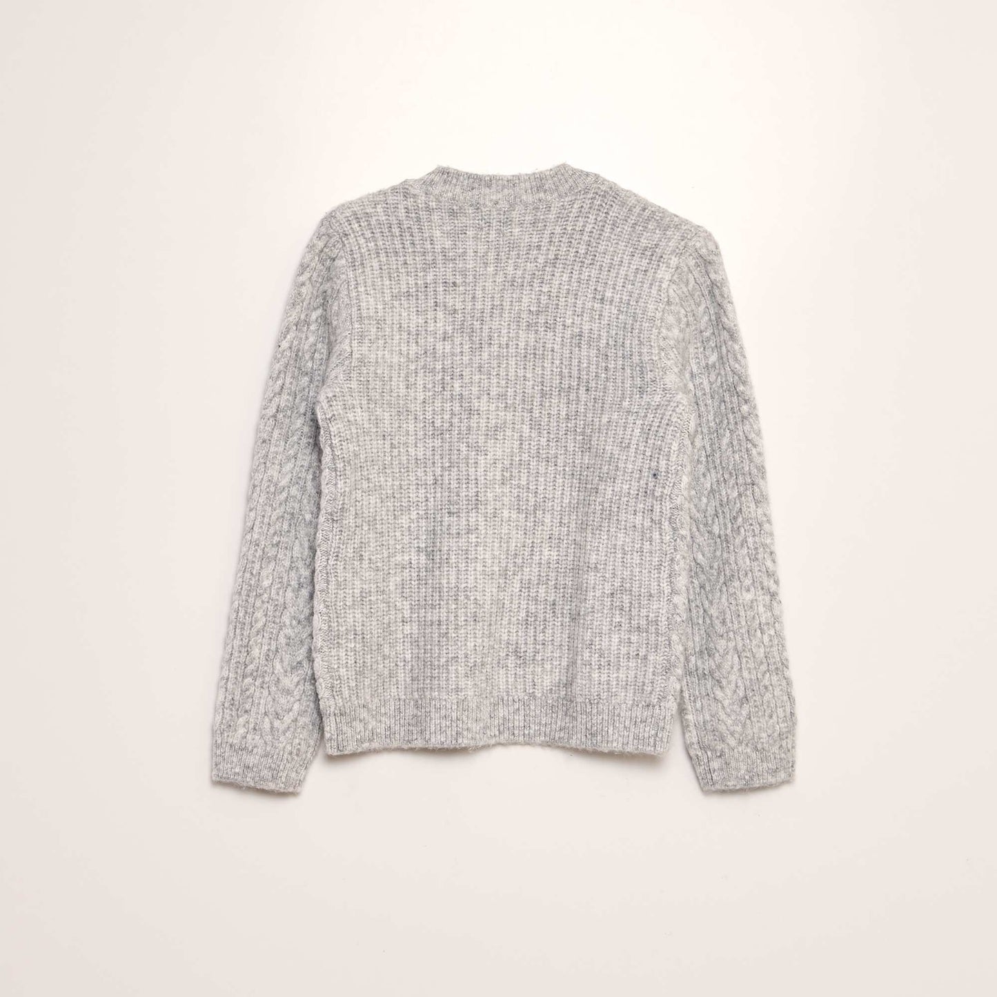 Knitted round neck sweater GREY